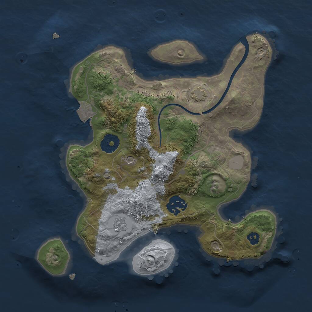 Rust Map: Procedural Map, Size: 2500, Seed: 1827072450, 5 Monuments