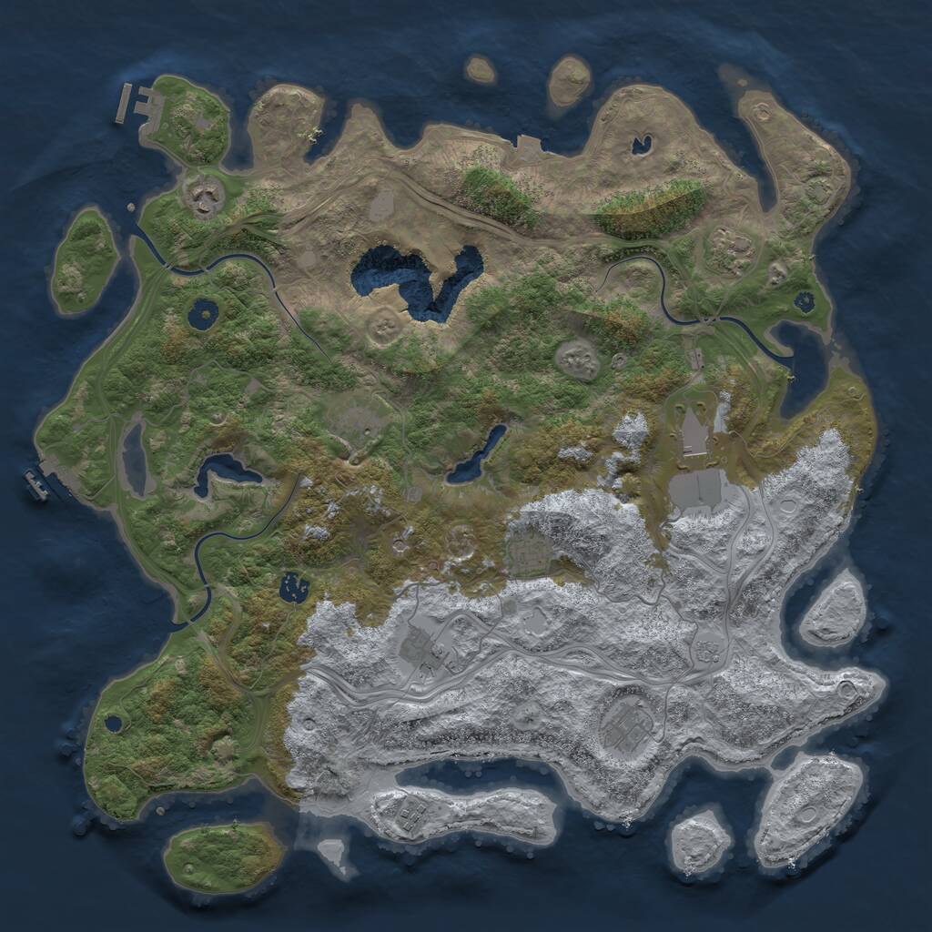 Rust Map: Procedural Map, Size: 4600, Seed: 638013510, 15 Monuments