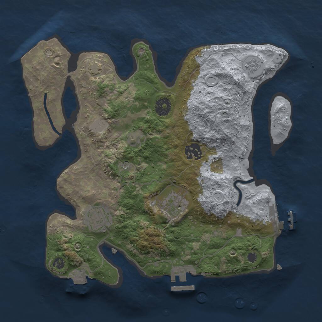 Rust Map: Procedural Map, Size: 2800, Seed: 424273531, 9 Monuments
