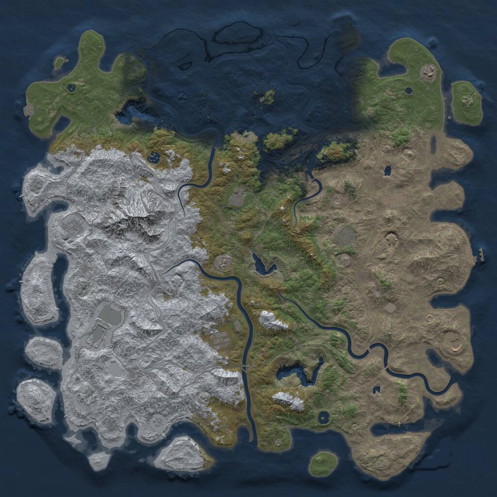 Rust Map: Procedural Map, Size: 6000, Seed: 6730, 17 Monuments