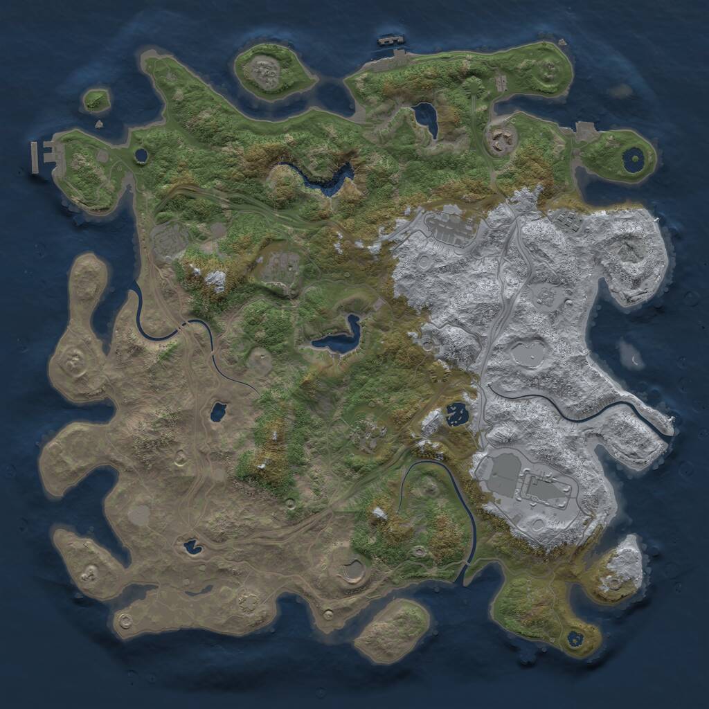 Rust Map: Procedural Map, Size: 4500, Seed: 106525719, 15 Monuments