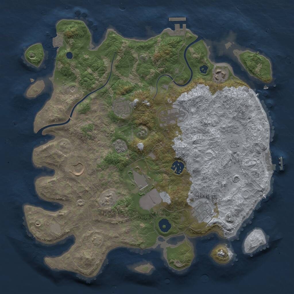 Rust Map: Procedural Map, Size: 3500, Seed: 1509672519, 14 Monuments