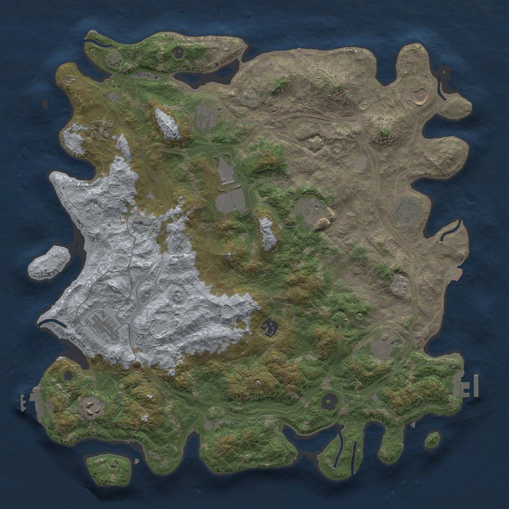 Rust Map: Procedural Map, Size: 4500, Seed: 35647457, 19 Monuments