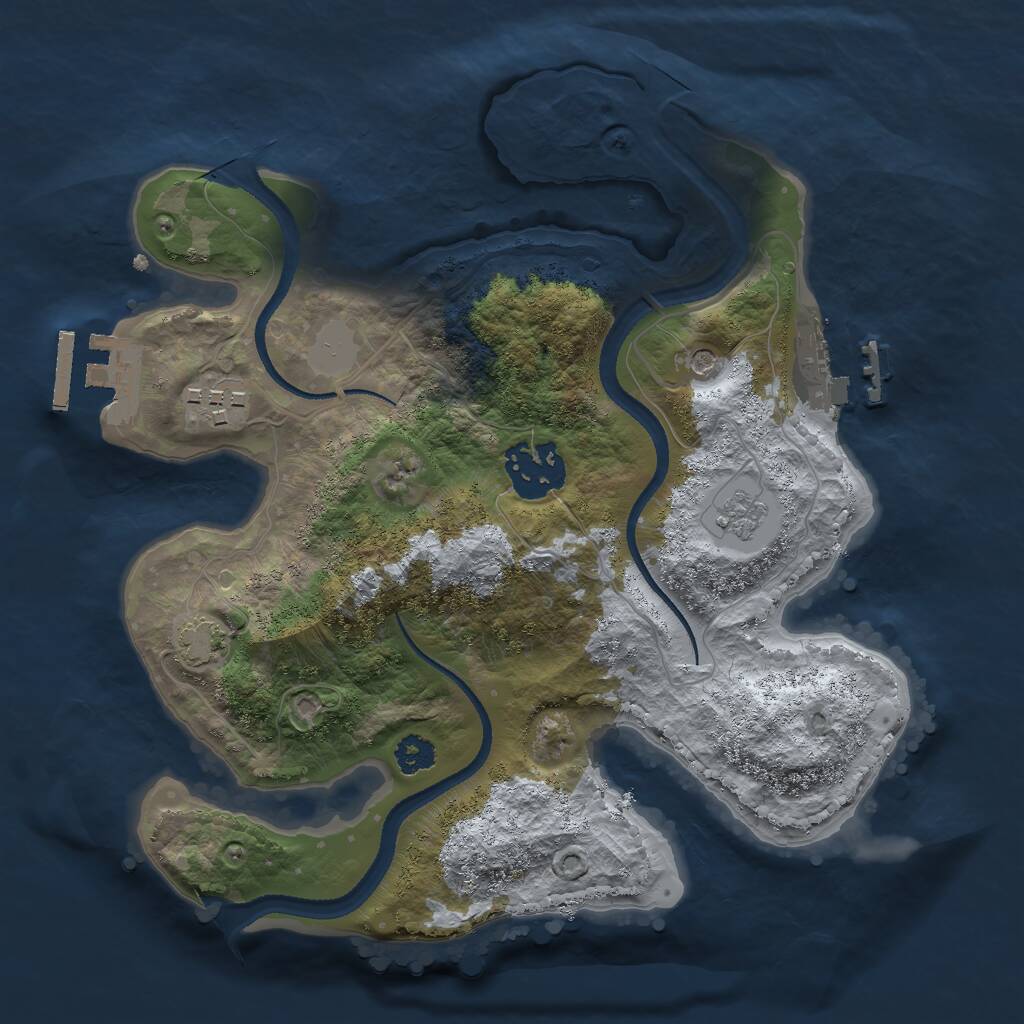 Rust Map: Procedural Map, Size: 2600, Seed: 939999361, 8 Monuments