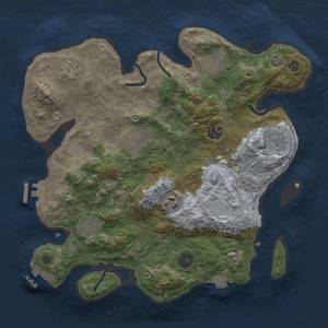 Thumbnail Rust Map: Procedural Map, Size: 3300, Seed: 1244061763, 15 Monuments