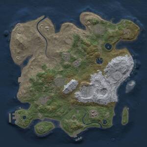 Thumbnail Rust Map: Procedural Map, Size: 3300, Seed: 1244061763, 13 Monuments