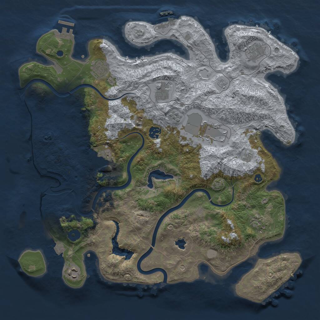 Rust Map: Procedural Map, Size: 4000, Seed: 775577, 15 Monuments