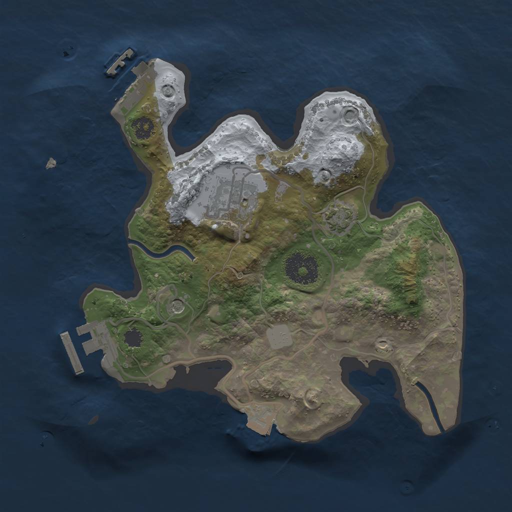 Rust Map: Procedural Map, Size: 2350, Seed: 807484, 8 Monuments