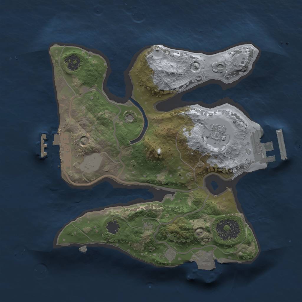 Rust Map: Procedural Map, Size: 2000, Seed: 277628857, 6 Monuments