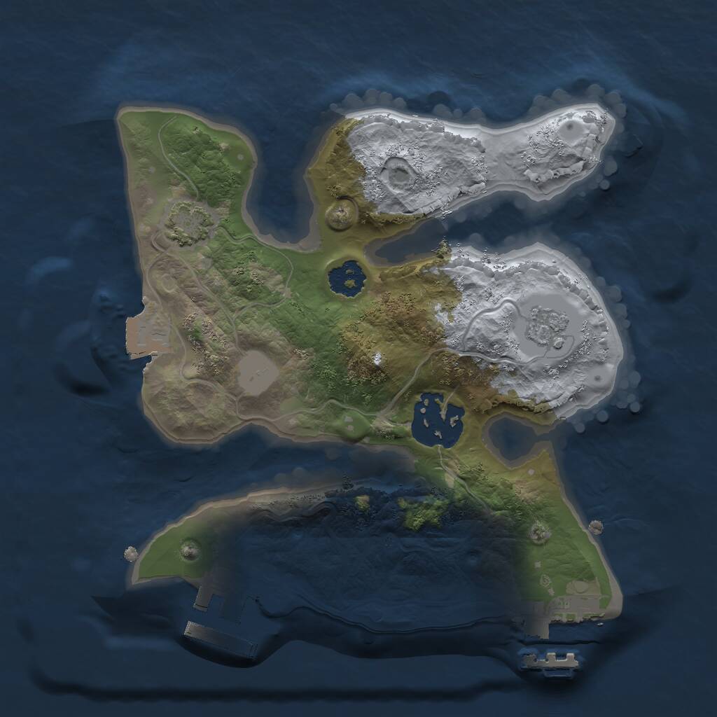 Rust Map: Procedural Map, Size: 2000, Seed: 277628857, 6 Monuments