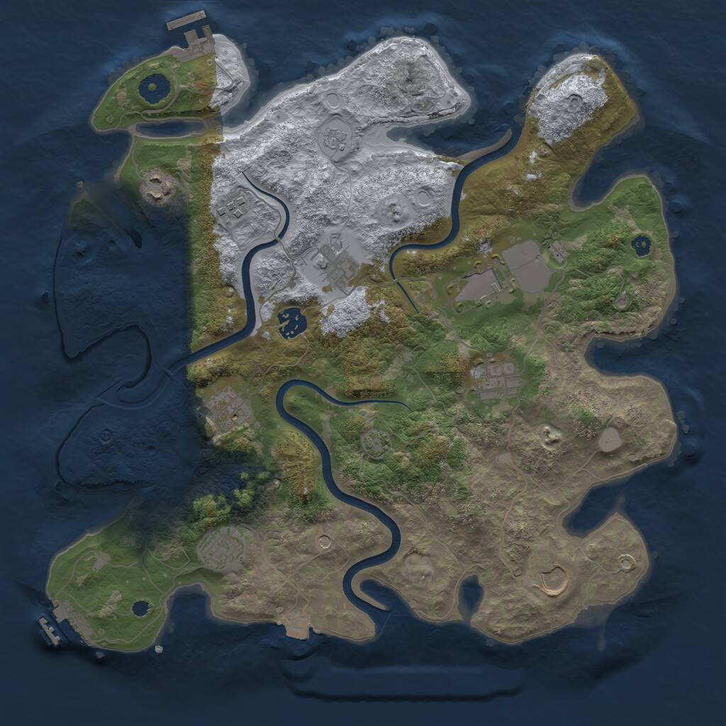 Rust Map: Procedural Map, Size: 3669, Seed: 8188400, 15 Monuments
