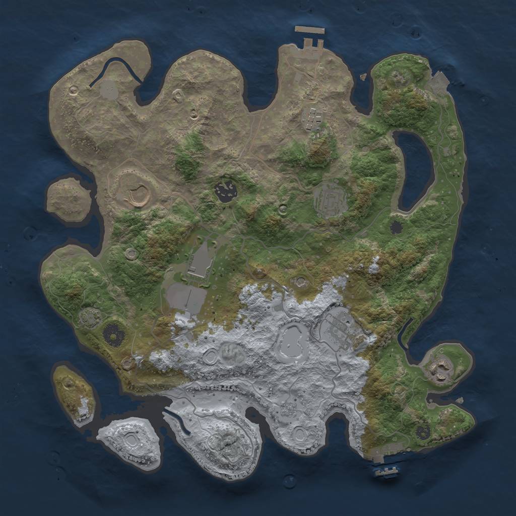 Rust Map: Procedural Map, Size: 3500, Seed: 29492, 15 Monuments