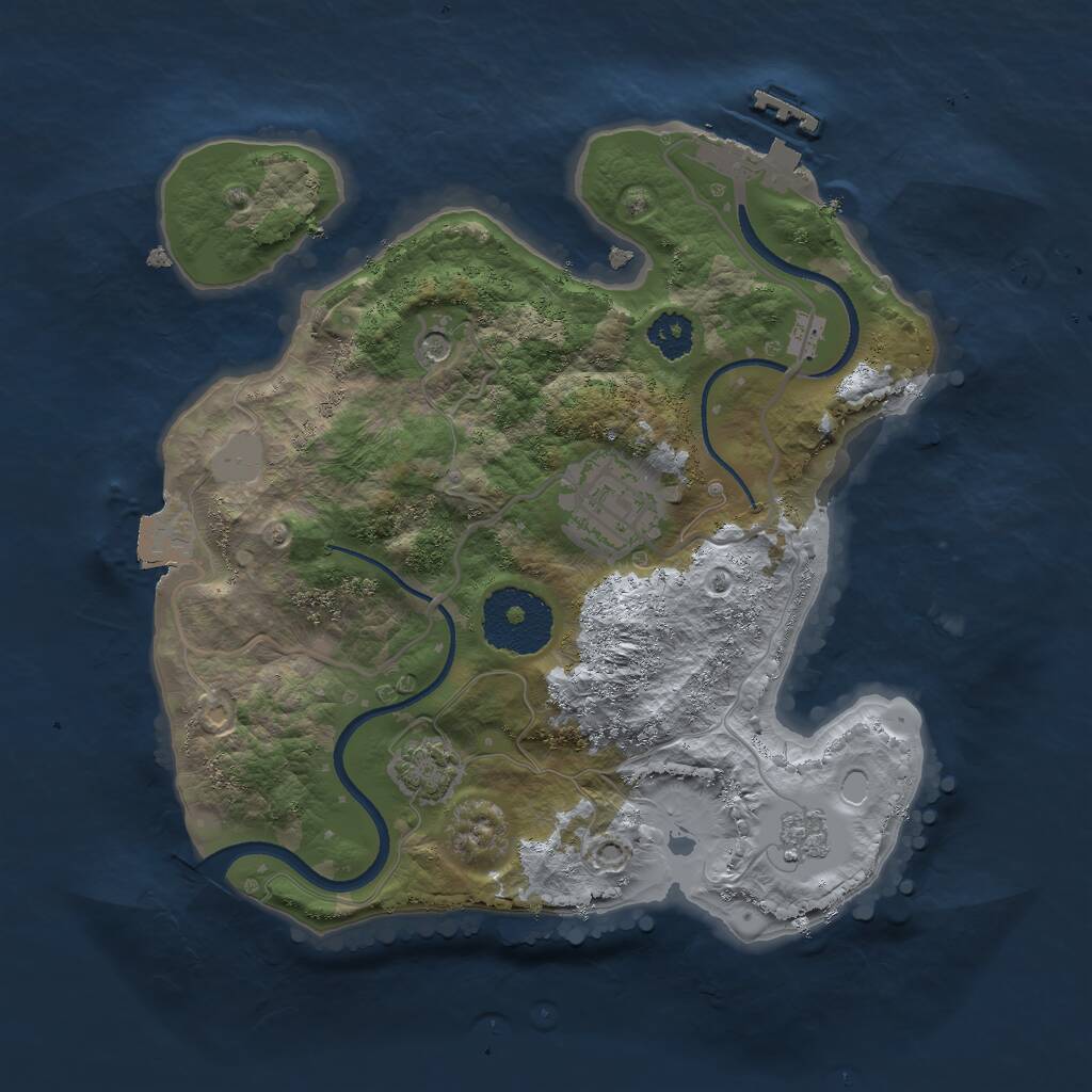 Rust Map: Procedural Map, Size: 2400, Seed: 322, 6 Monuments