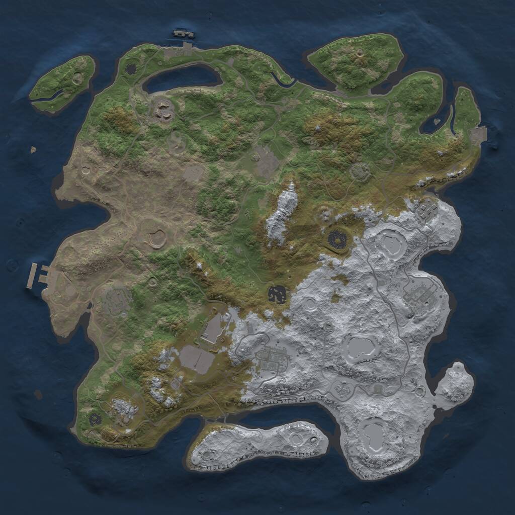 Rust Map: Procedural Map, Size: 4000, Seed: 20240823, 16 Monuments