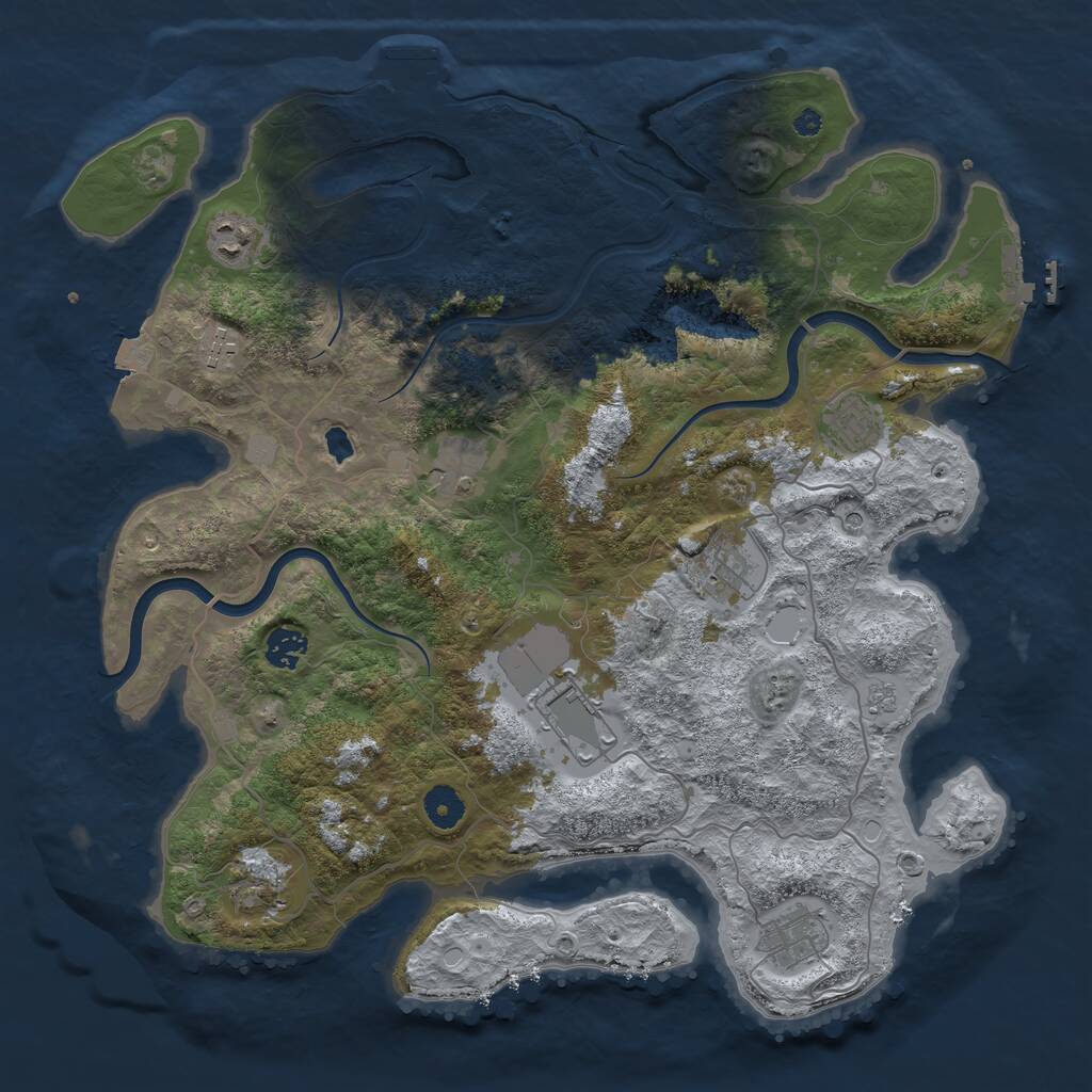 Rust Map: Procedural Map, Size: 4000, Seed: 20240823, 15 Monuments