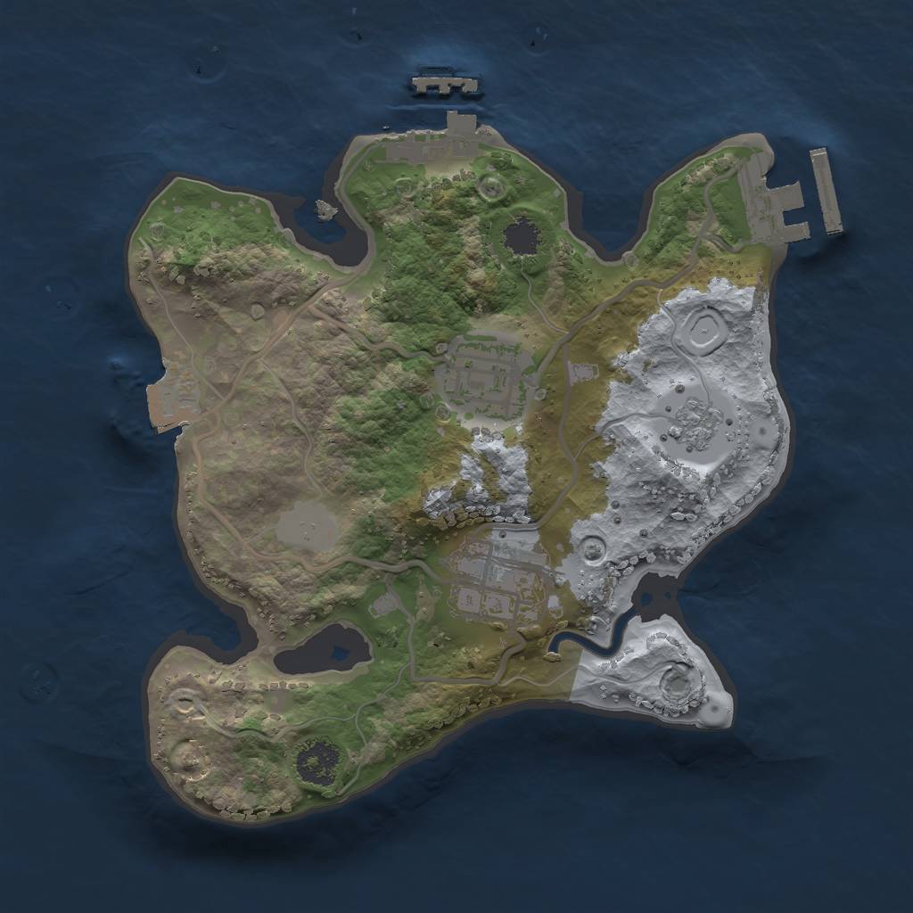 Rust Map: Procedural Map, Size: 2150, Seed: 653805668, 8 Monuments