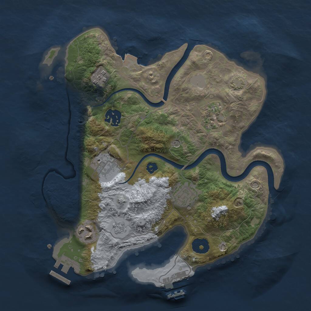 Rust Map: Procedural Map, Size: 2800, Seed: 648341876, 12 Monuments