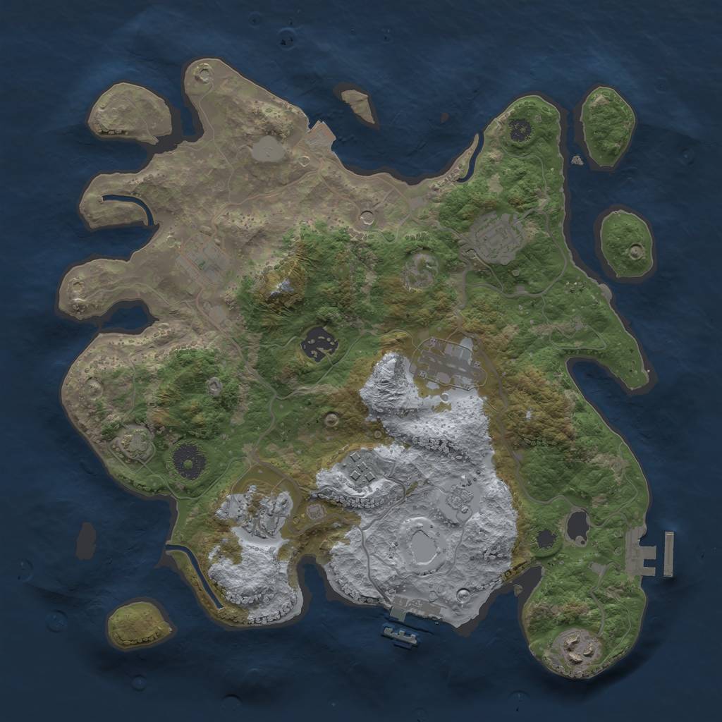 Rust Map: Procedural Map, Size: 3250, Seed: 1682830789, 15 Monuments