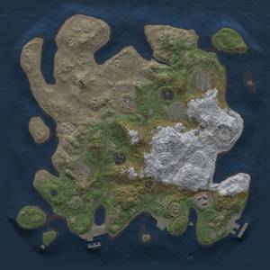 Thumbnail Rust Map: Procedural Map, Size: 3300, Seed: 1040912897, 15 Monuments