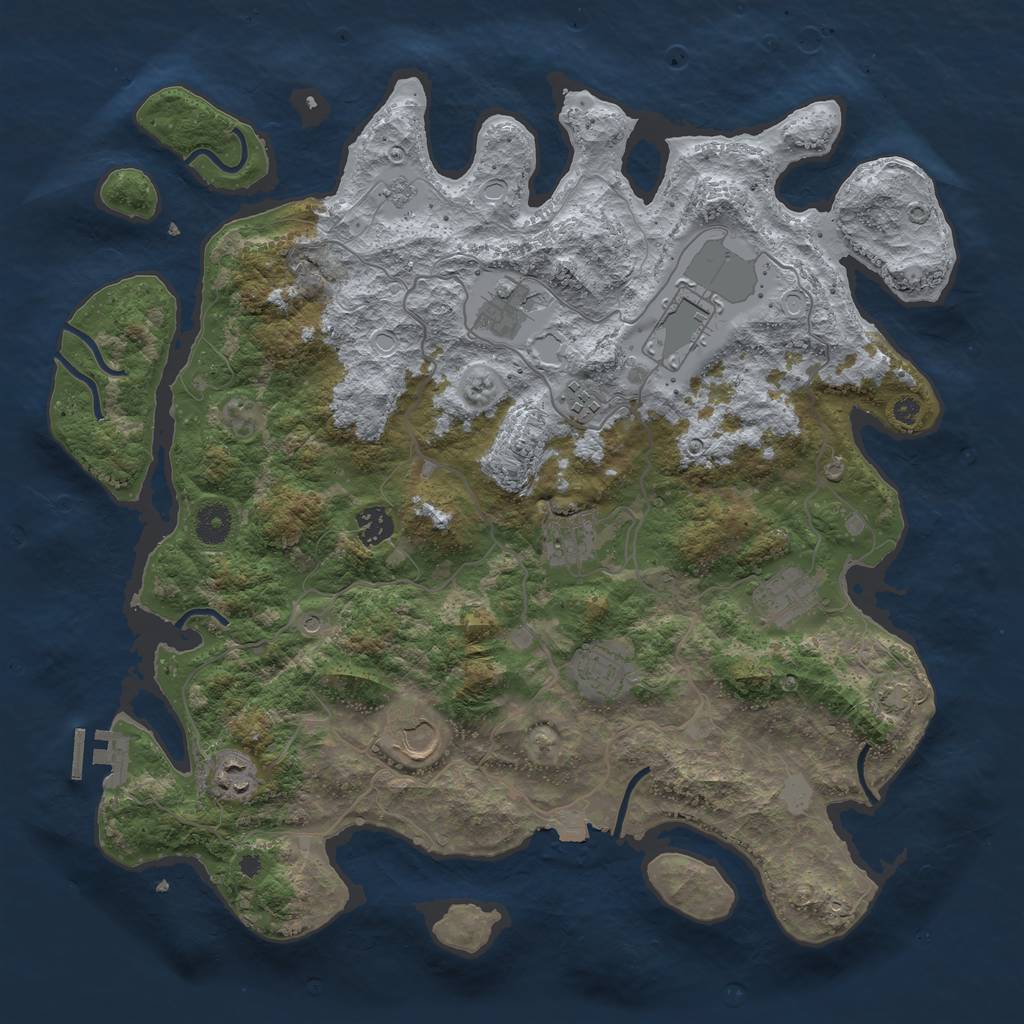 Rust Map: Procedural Map, Size: 4000, Seed: 13370, 16 Monuments