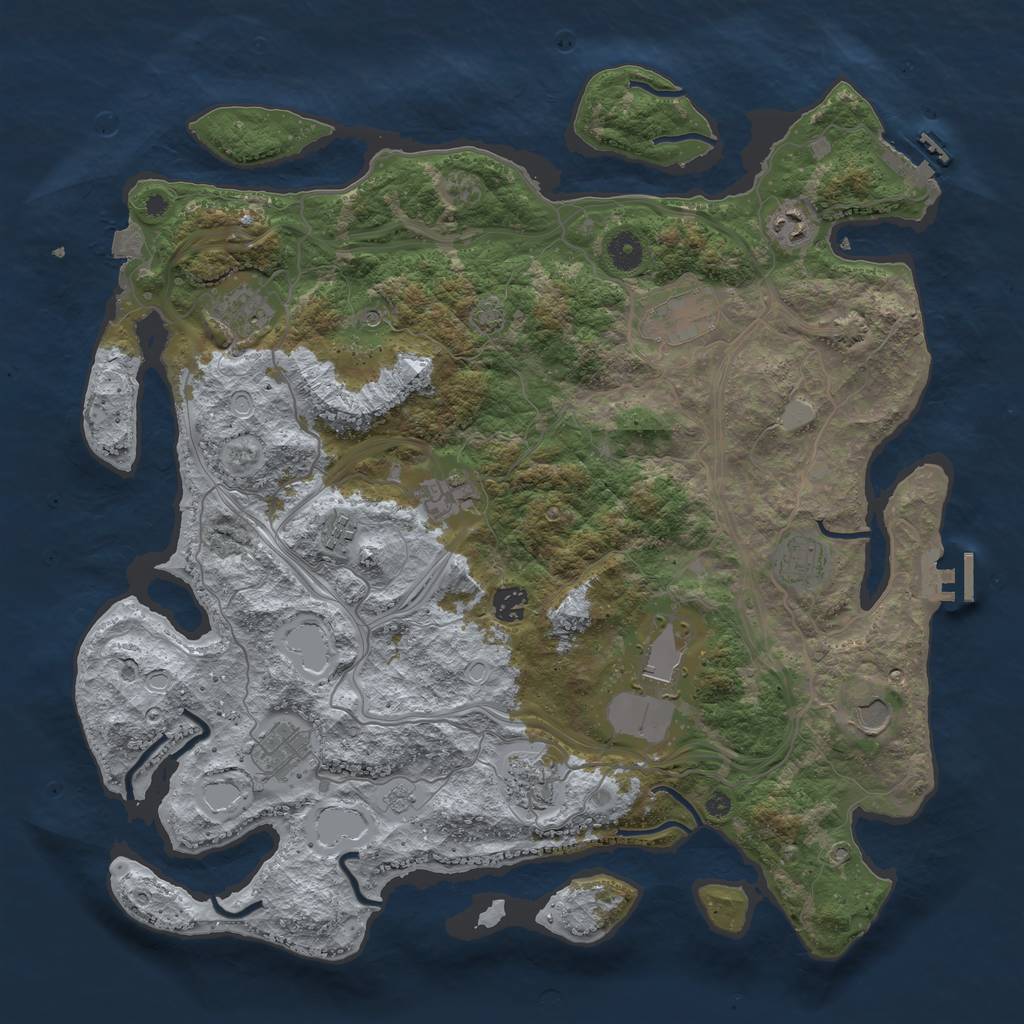 Rust Map: Procedural Map, Size: 4250, Seed: 1074488862, 19 Monuments