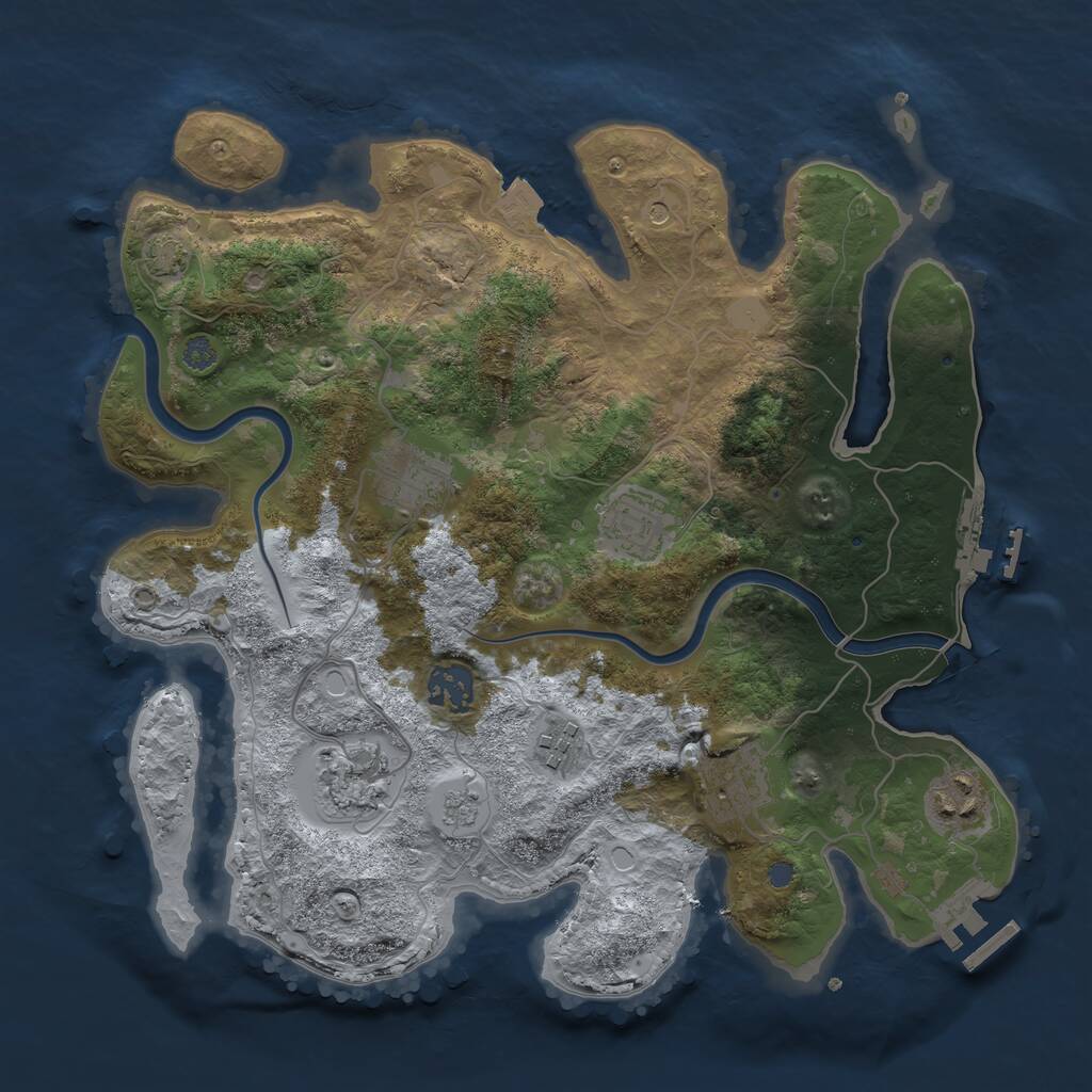 Rust Map: Procedural Map, Size: 3300, Seed: 263345111, 13 Monuments