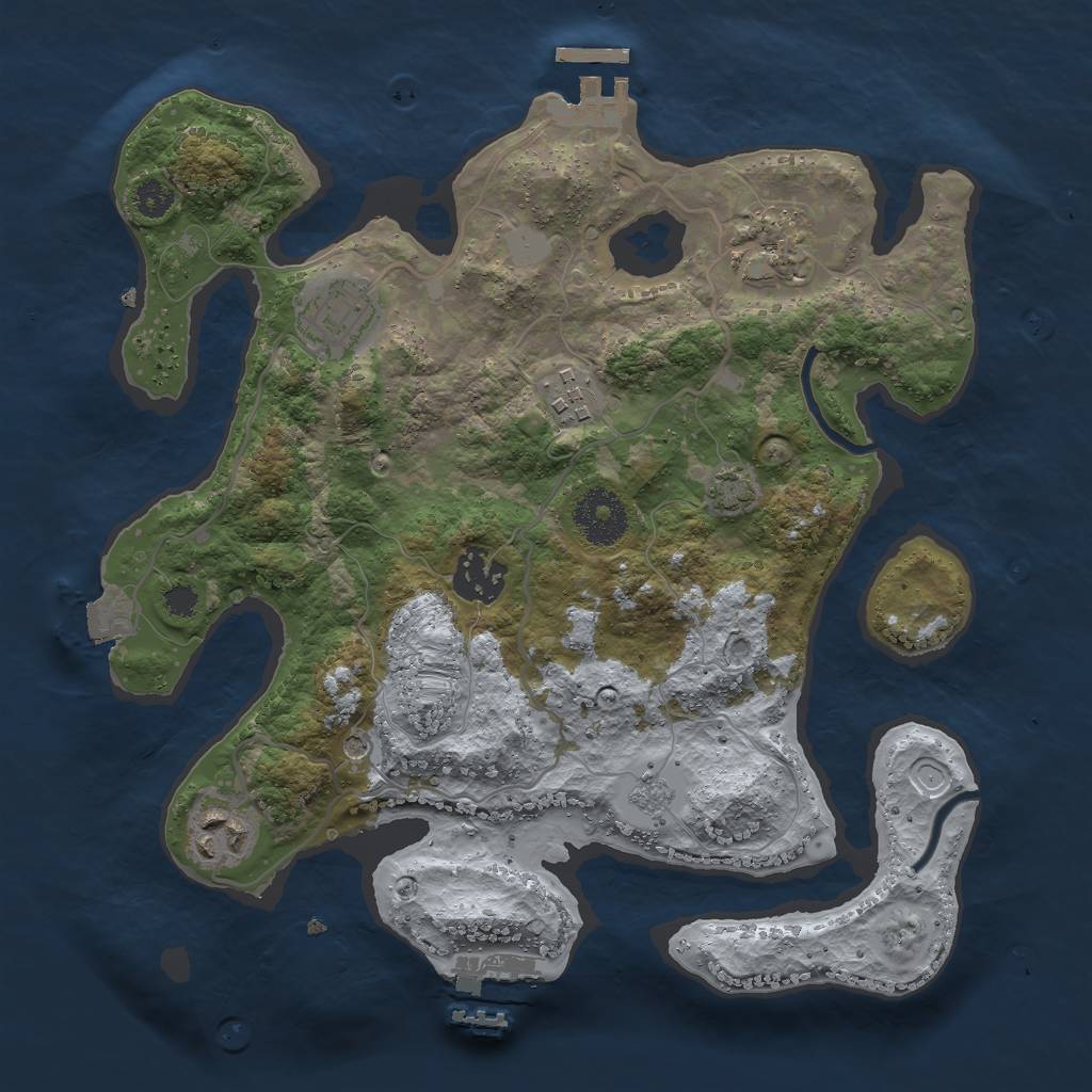 Rust Map: Procedural Map, Size: 3000, Seed: 16235, 13 Monuments