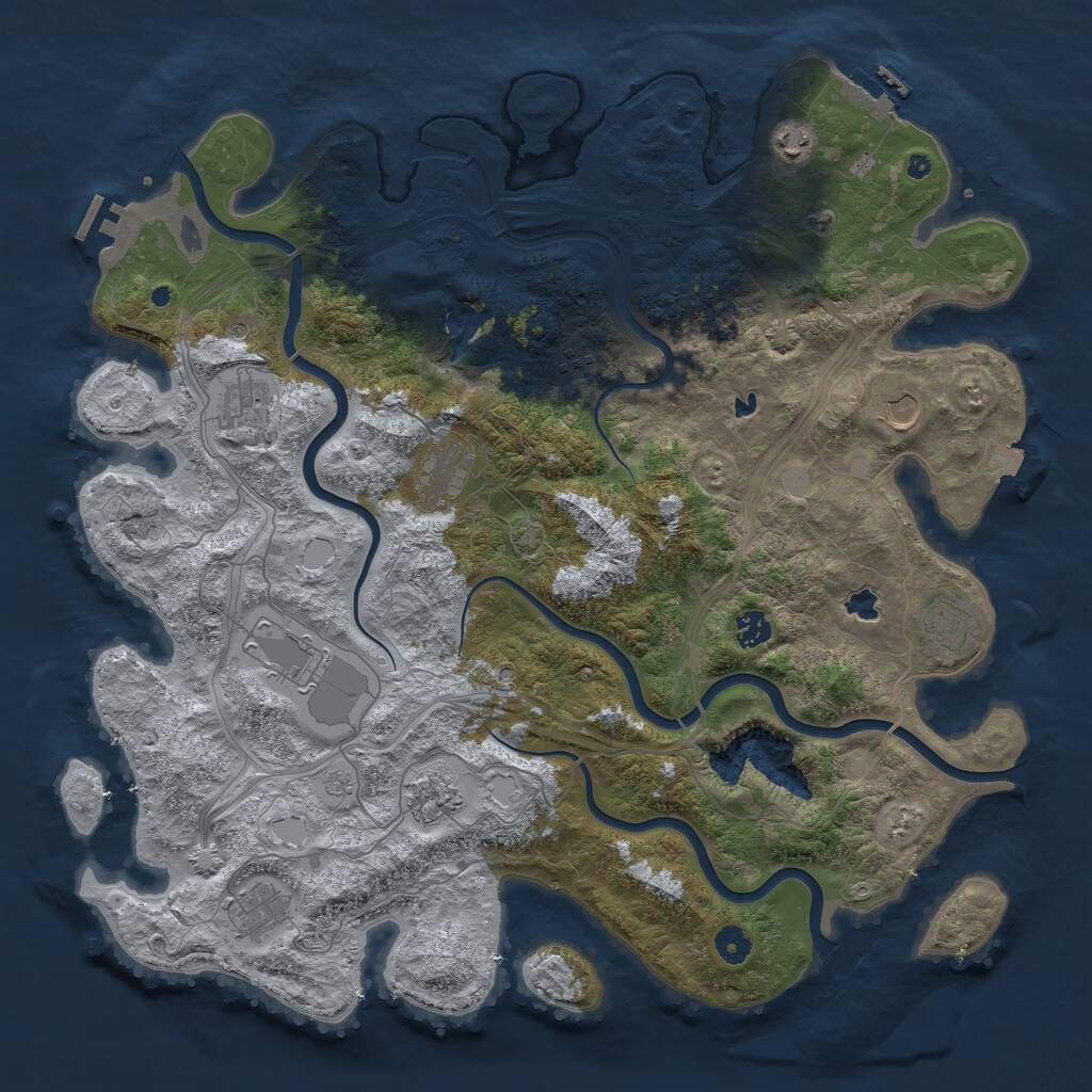 Rust Map: Procedural Map, Size: 4500, Seed: 2220, 16 Monuments