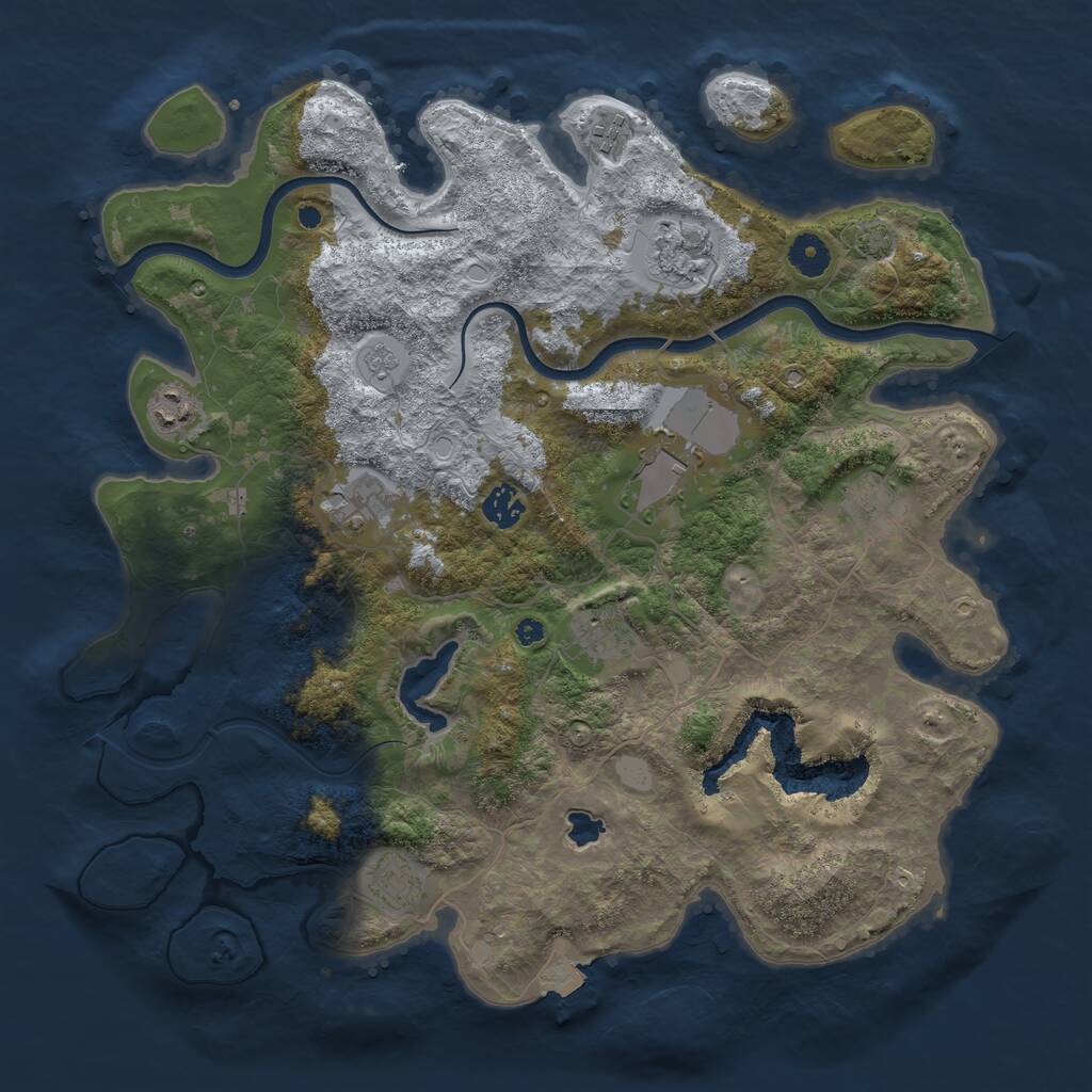 Rust Map: Procedural Map, Size: 4000, Seed: 13374, 12 Monuments