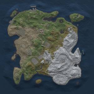 Thumbnail Rust Map: Procedural Map, Size: 3500, Seed: 266515177, 15 Monuments