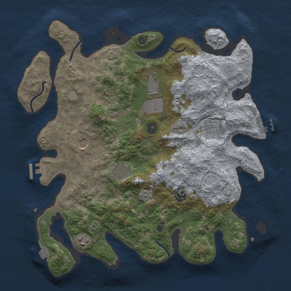 Rust Map: Procedural Map, Size: 3750, Seed: 560082091, 15 Monuments