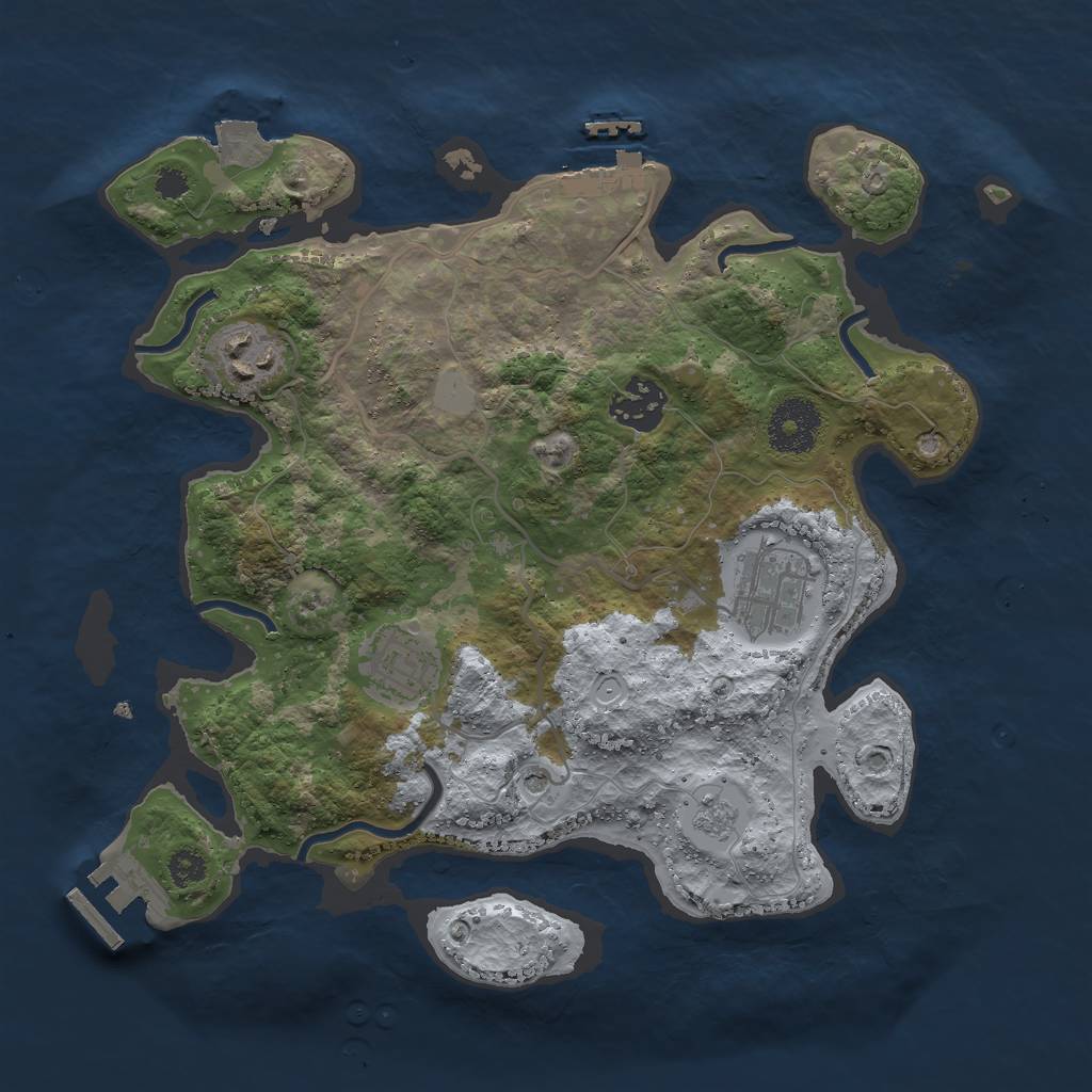 Rust Map: Procedural Map, Size: 3000, Seed: 57846, 11 Monuments