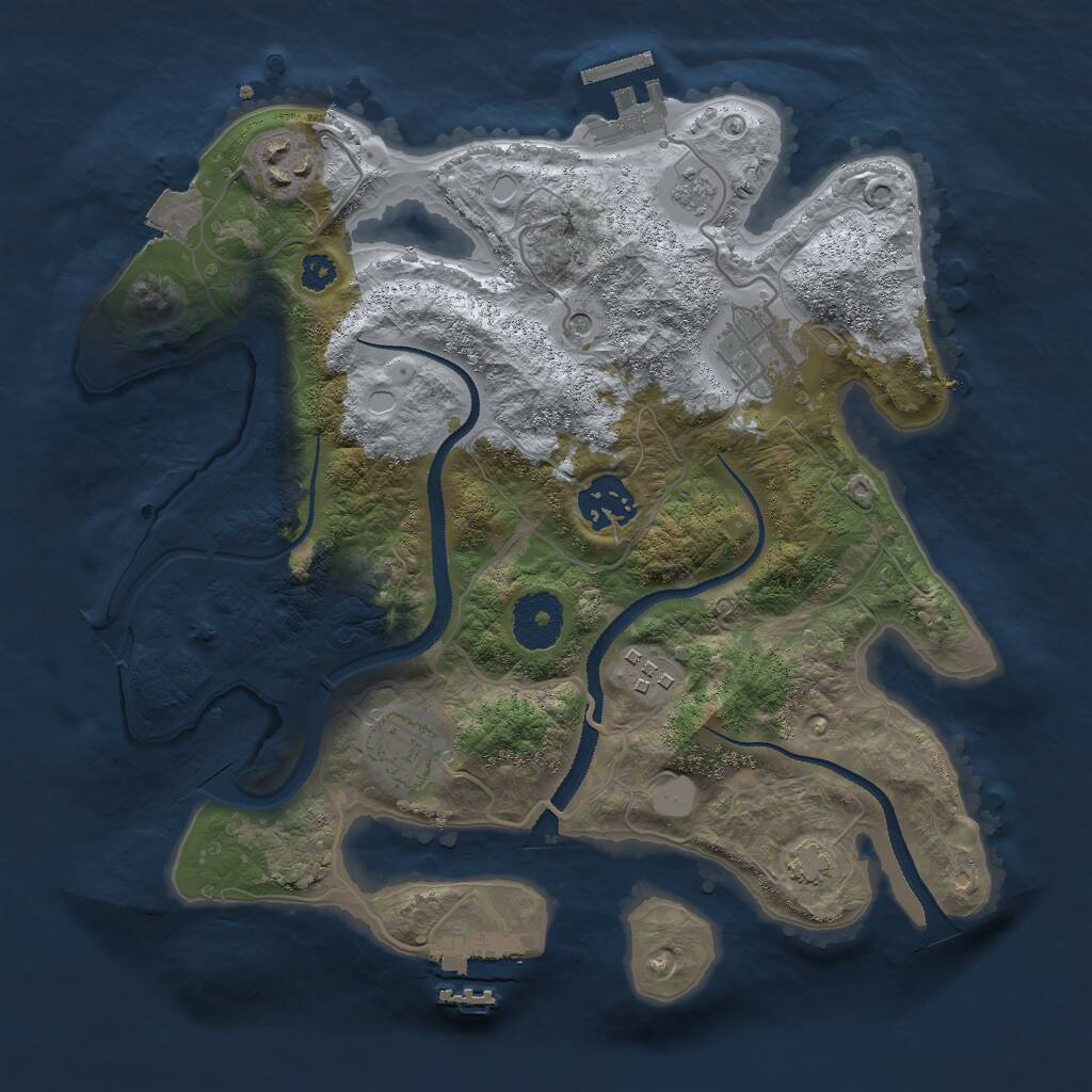 Rust Map: Procedural Map, Size: 3000, Seed: 6831045, 11 Monuments