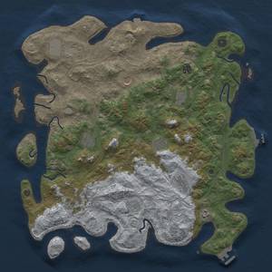 Thumbnail Rust Map: Procedural Map, Size: 4500, Seed: 305997784, 19 Monuments