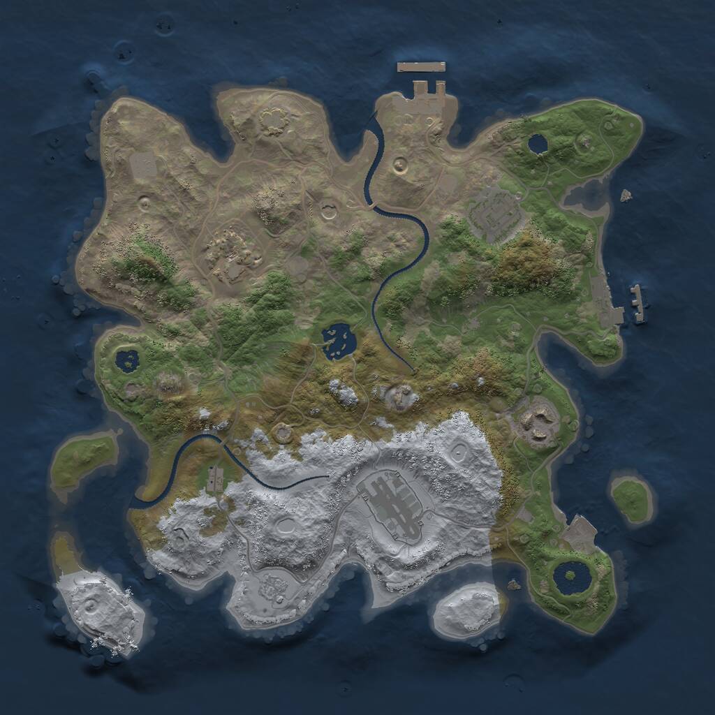 Rust Map: Procedural Map, Size: 3000, Seed: 4370519, 11 Monuments
