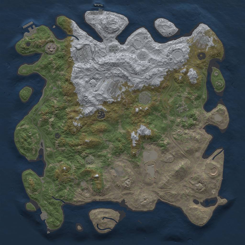 Rust Map: Procedural Map, Size: 4500, Seed: 2137105067, 19 Monuments