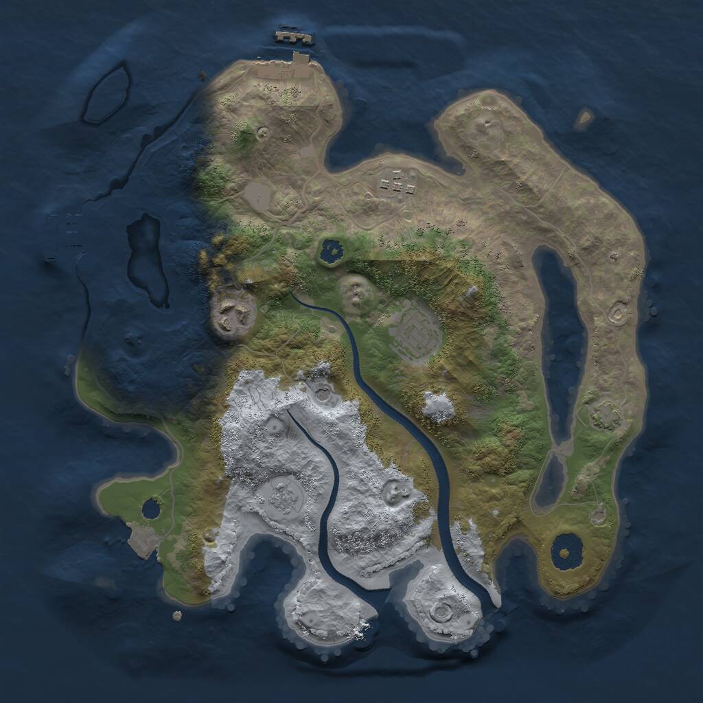 Rust Map: Procedural Map, Size: 3000, Seed: 201799519, 9 Monuments