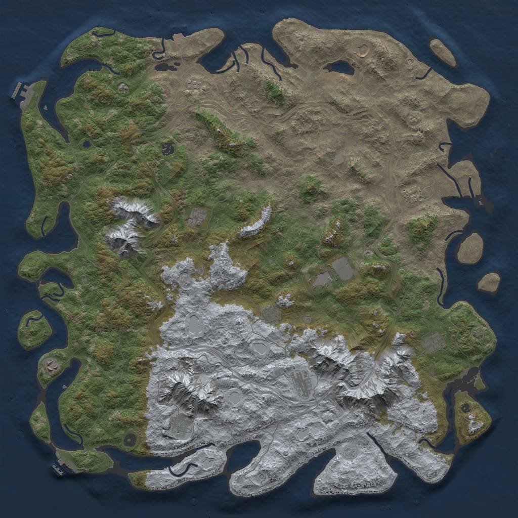 Rust Map: Procedural Map, Size: 6000, Seed: 859736795, 19 Monuments