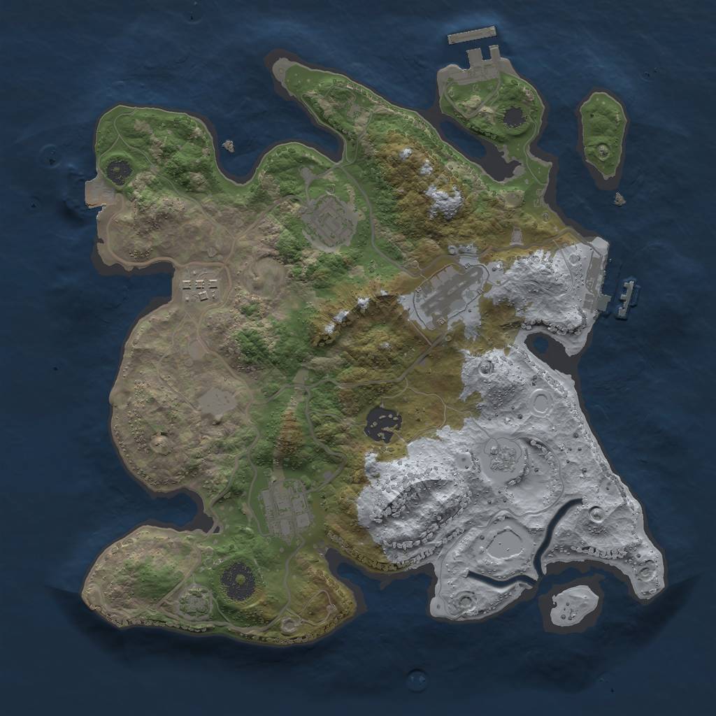 Rust Map: Procedural Map, Size: 3000, Seed: 11701, 12 Monuments