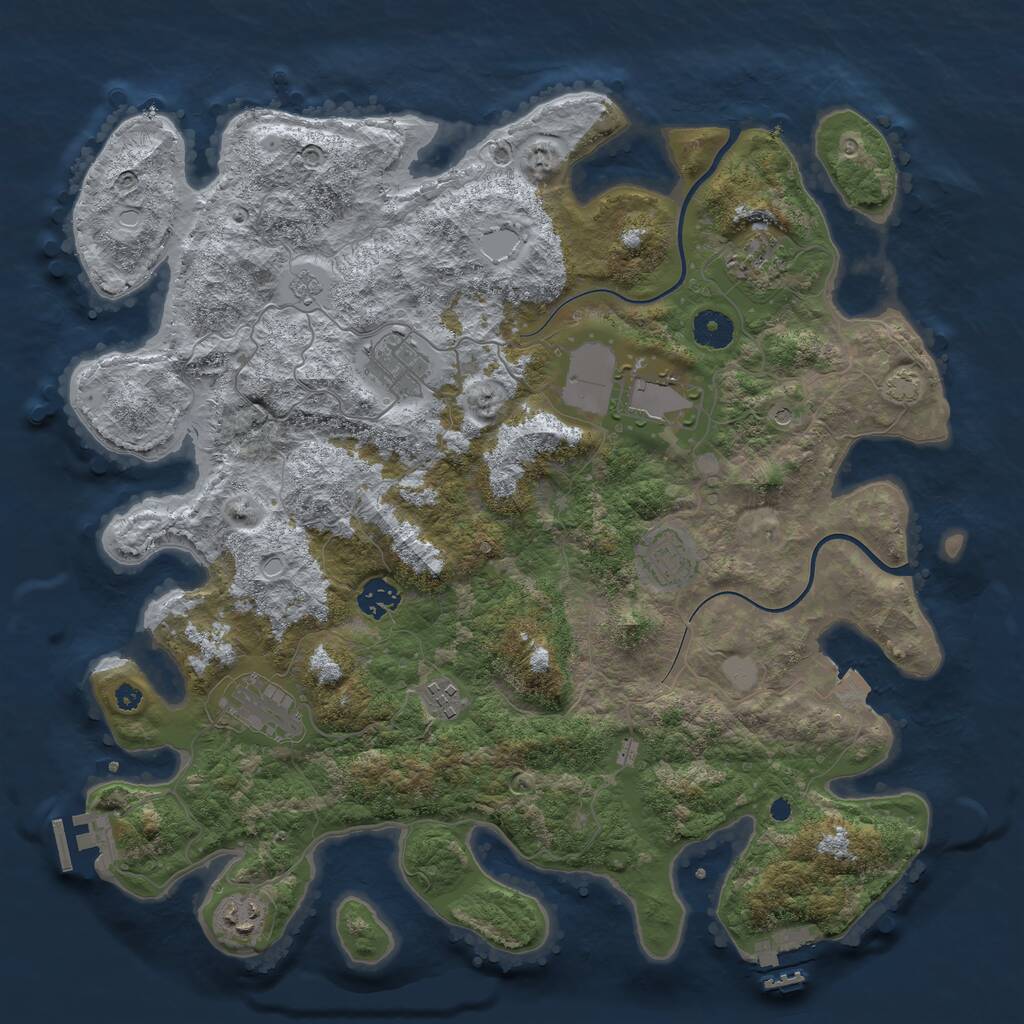Rust Map: Procedural Map, Size: 3900, Seed: 183, 14 Monuments
