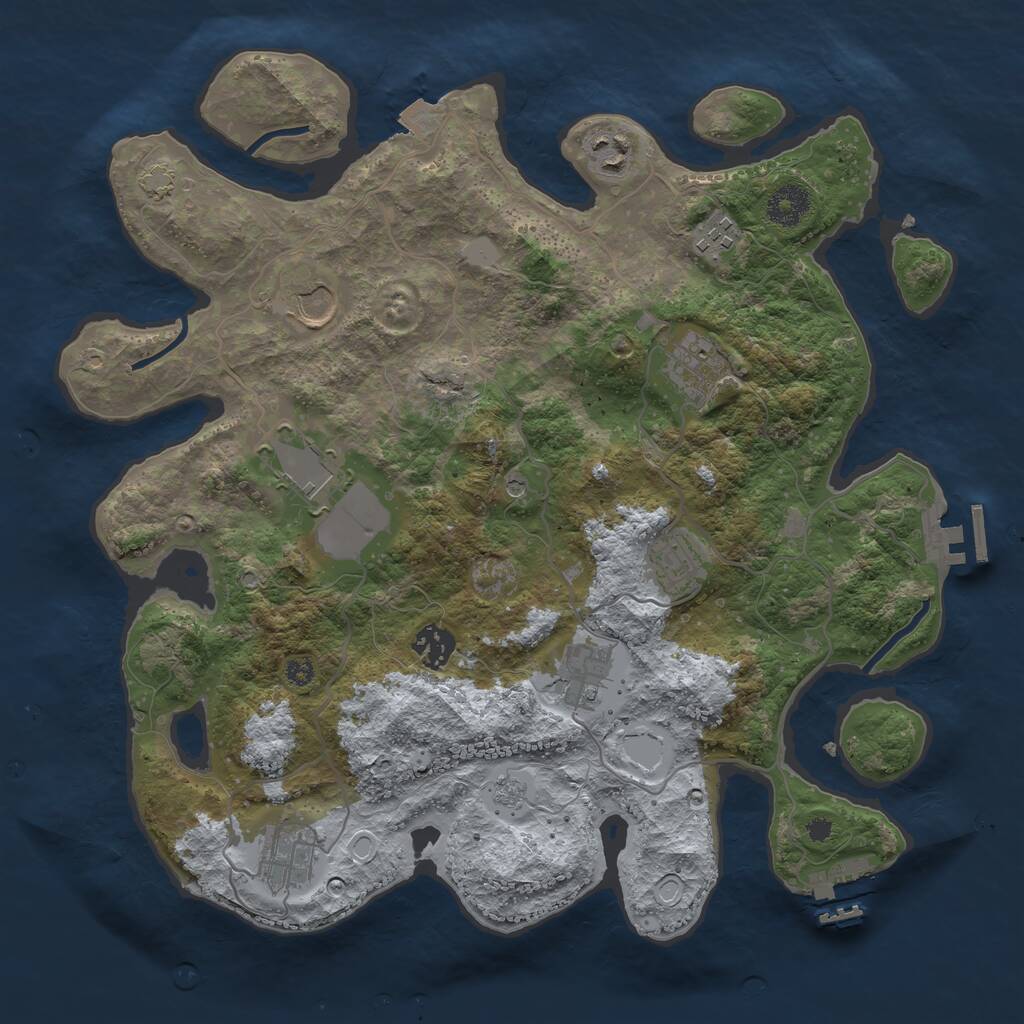 Rust Map: Procedural Map, Size: 3600, Seed: 12408, 15 Monuments