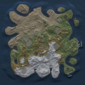 Thumbnail Rust Map: Procedural Map, Size: 3600, Seed: 12408, 17 Monuments