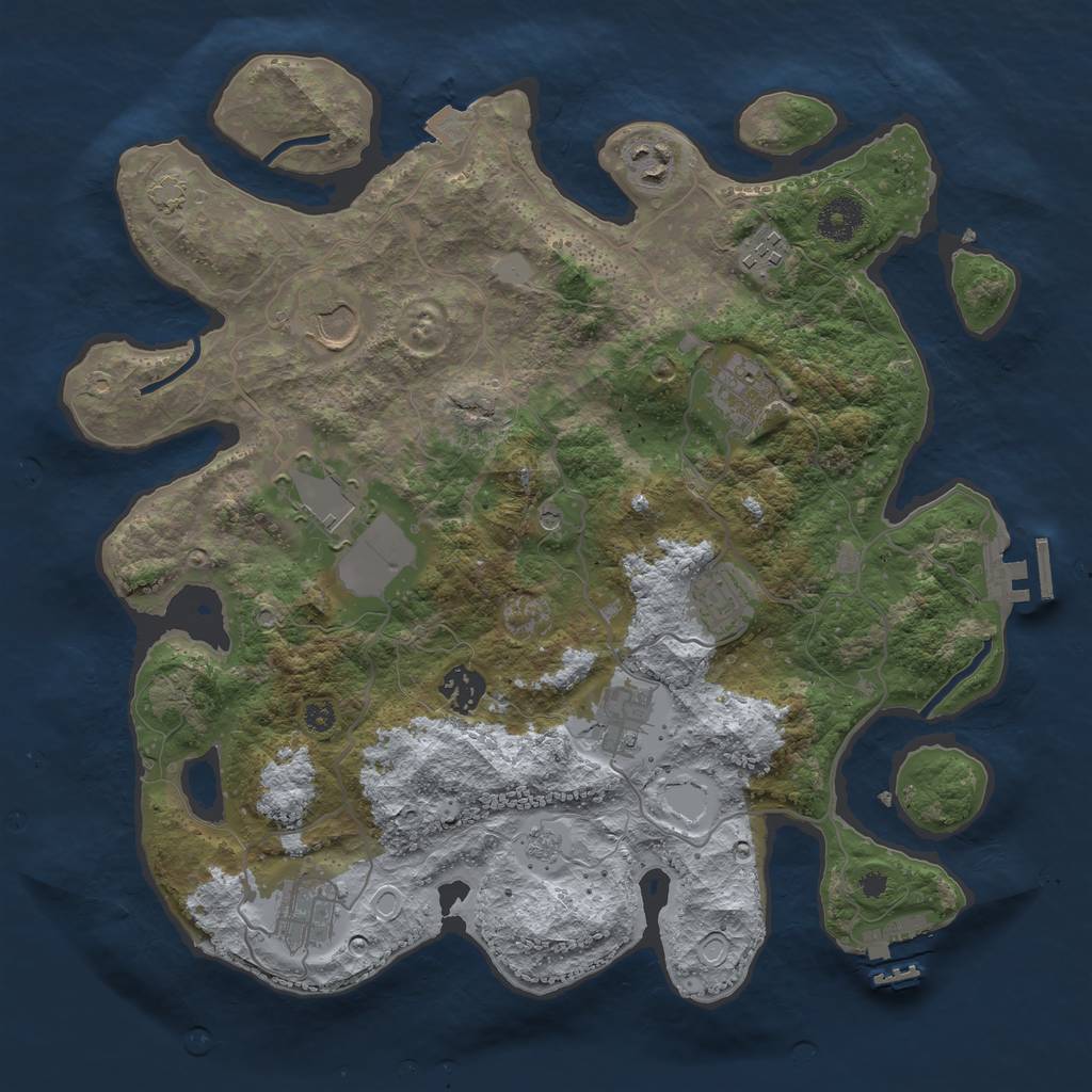 Rust Map: Procedural Map, Size: 3600, Seed: 12408, 17 Monuments