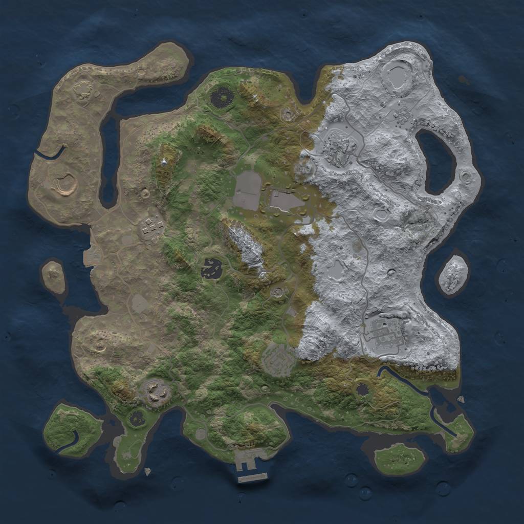 Rust Map: Procedural Map, Size: 3600, Seed: 22408, 15 Monuments