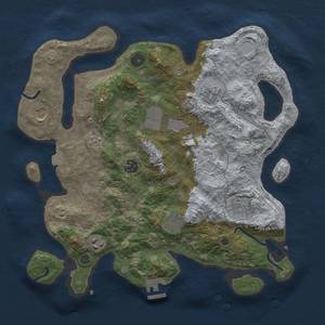 Thumbnail Rust Map: Procedural Map, Size: 3600, Seed: 22408, 15 Monuments