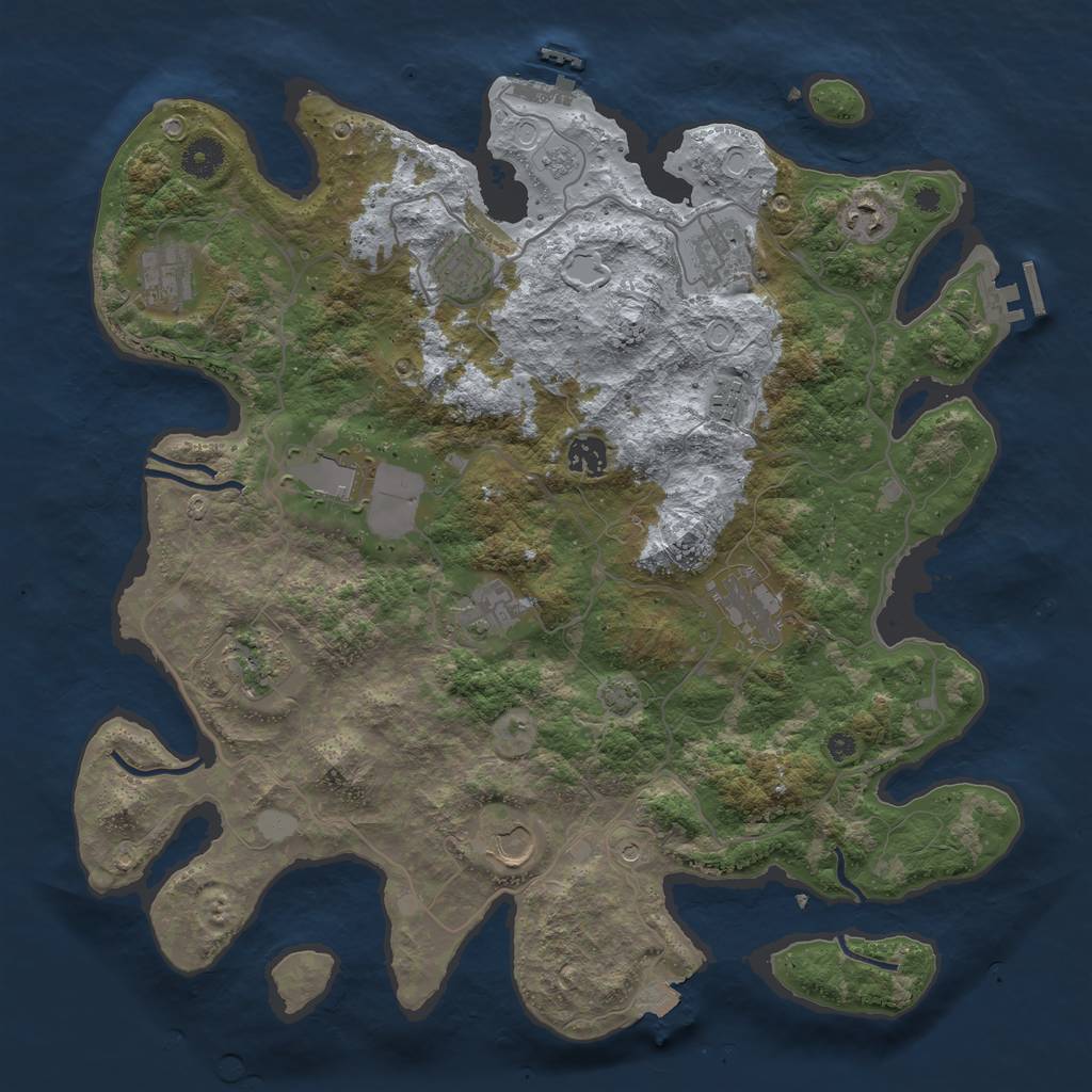 Rust Map: Procedural Map, Size: 4000, Seed: 1167147855, 19 Monuments