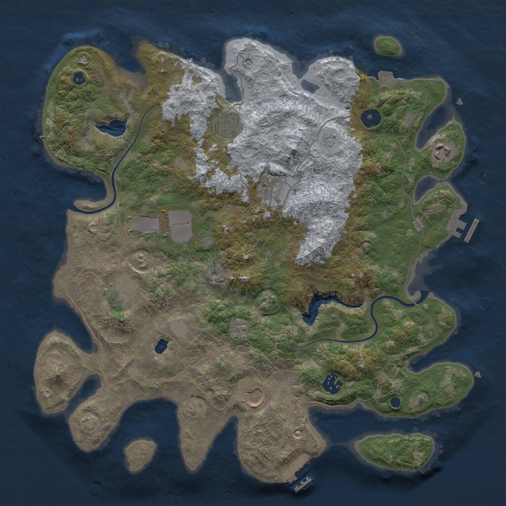 Rust Map: Procedural Map, Size: 4000, Seed: 1167147855, 14 Monuments
