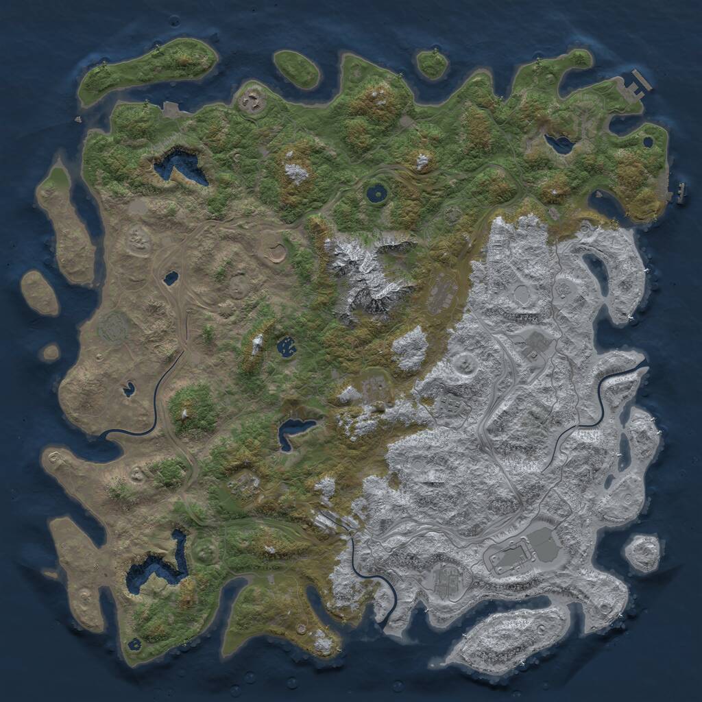 Rust Map: Procedural Map, Size: 5500, Seed: 6584230, 17 Monuments