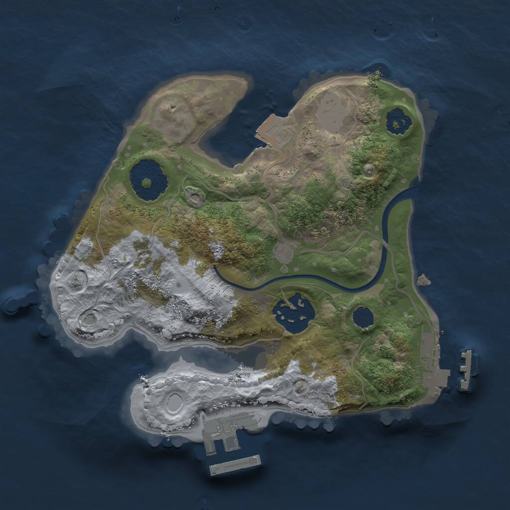 Rust Map: Procedural Map, Size: 2000, Seed: 233612673, 4 Monuments