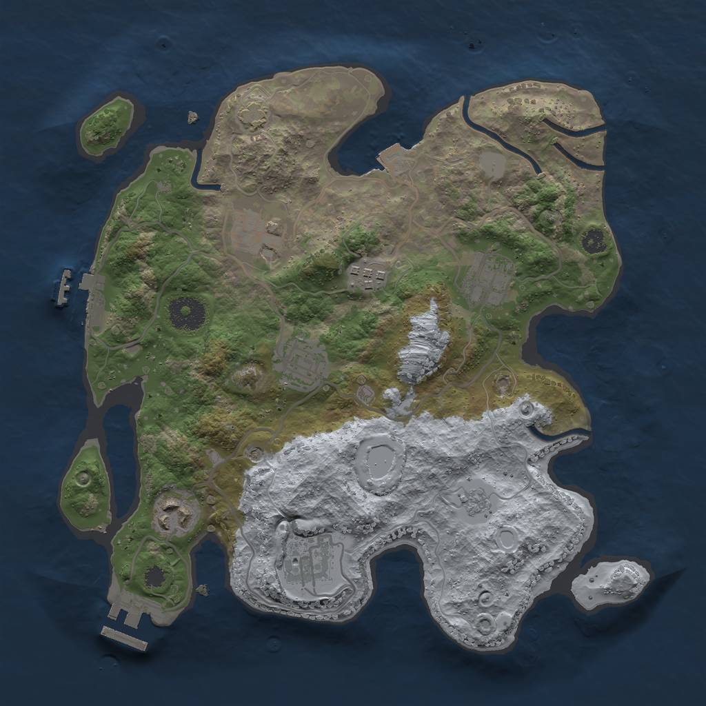 Rust Map: Procedural Map, Size: 3000, Seed: 5366, 14 Monuments